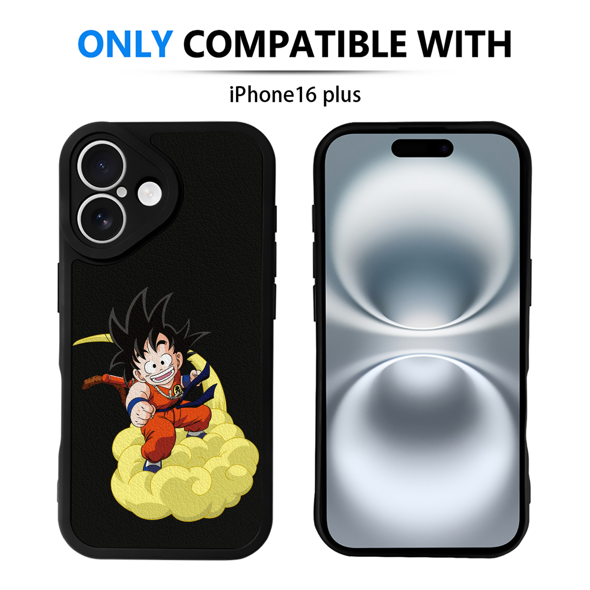（画像用） ドラゴンボール 孫悟空（そん ごくう）Son Goku カカロット DRAGON BALL Kakarotto 【iPhone 16シリーズ対応】シリコンスマホケース（レザー調） 材質：シリコン